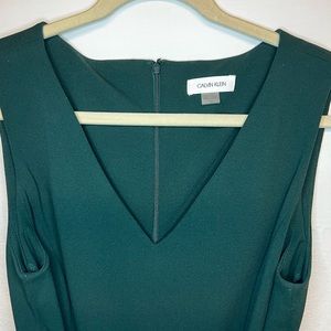 Calvin Klein Sleeveless Belted Jumpsuit in Emerald Size 12
